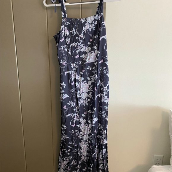 PAIGE Tolucah Floral Print Tie Shoulder Sundress Blue - Picture 6 of 8